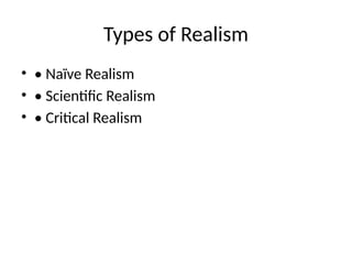 Science Realism realism in science education.pptx realism in science education | PPTX
