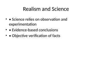 Science Realism realism in science education.pptx realism in science education | PPTX
