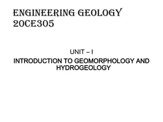 Unit 1, 2, 3, 4 & 5 Engineering Geology ppt | PPTX