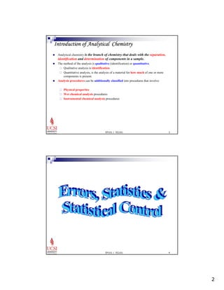 Introduction to Analytical Analysis Instrumentation | PDF