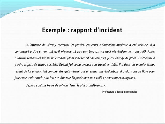 Exemple De Rapport Sur Un Élève Indiscipliné  japrijepo