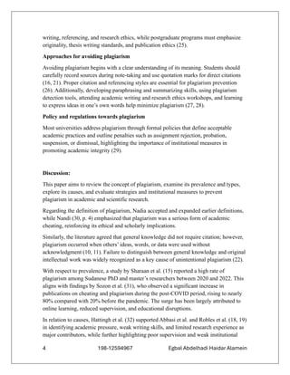 Comprehensive Review of Plagiarism and Its Avoidance in Academic ...