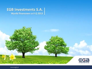 EGB Investments S.A.
Wyniki finansowe za II Q 2013
 