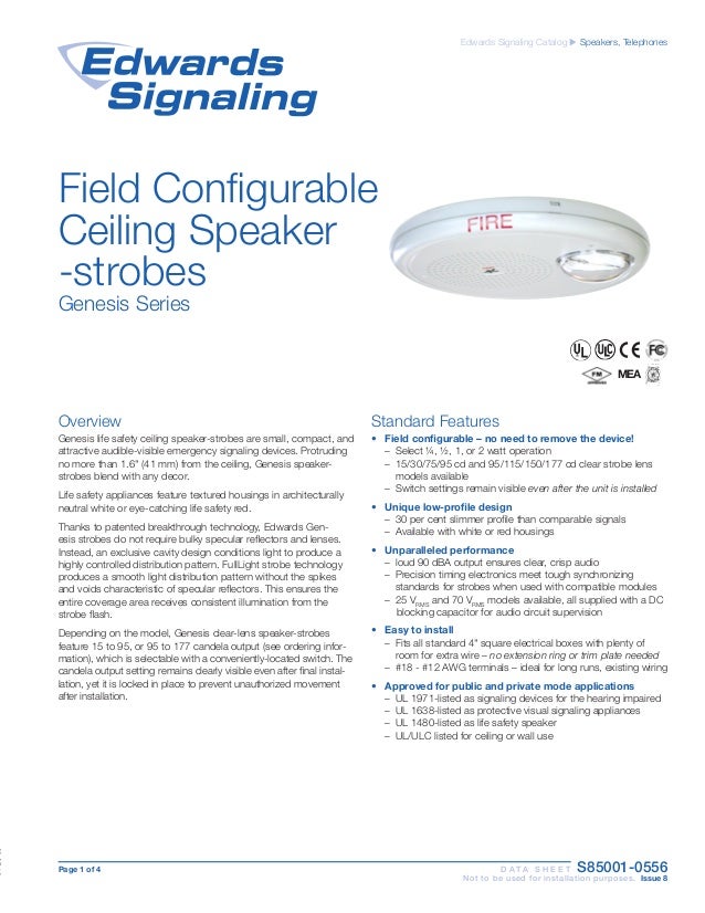 Edwards Signaling EGCFS7VMH Data Sheet