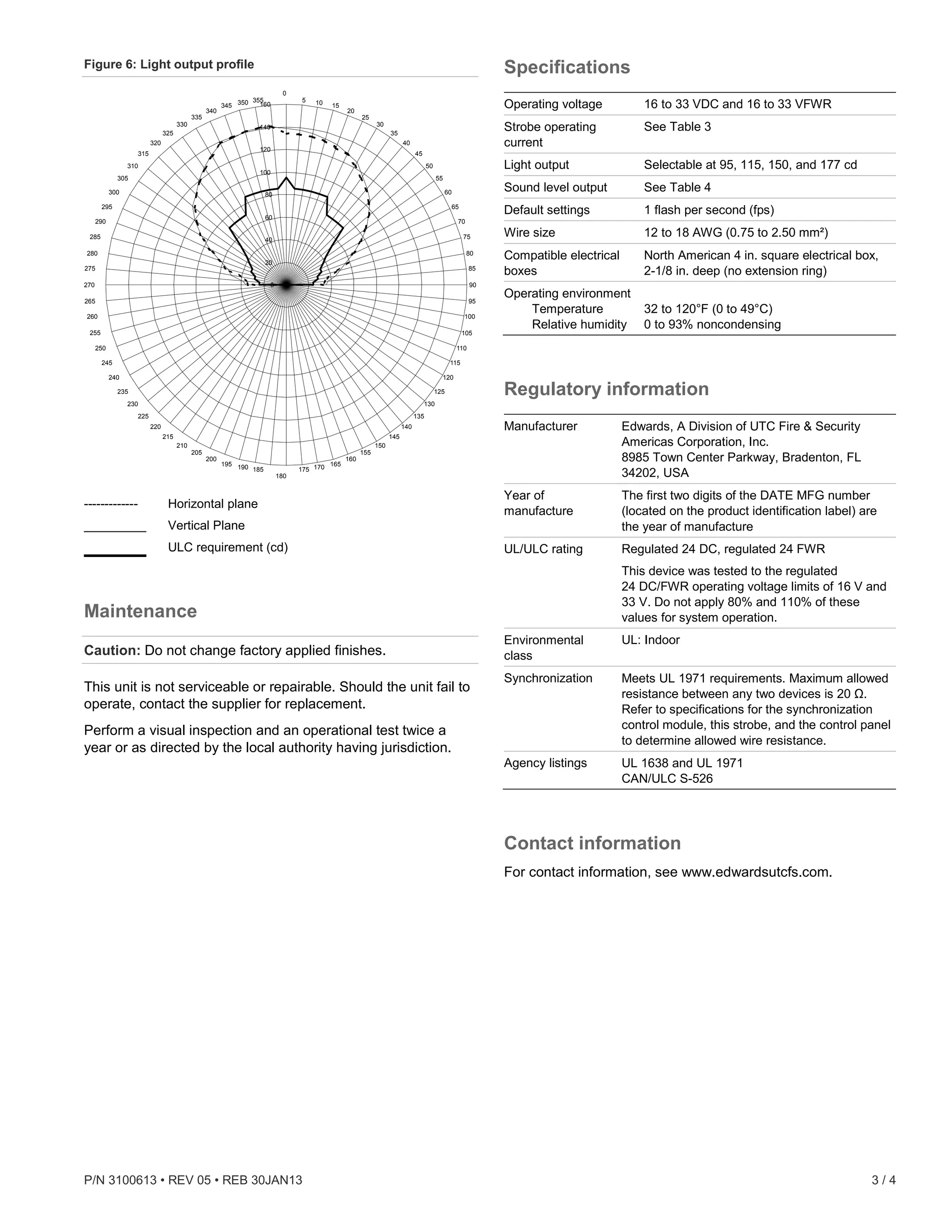 Edwards Signaling EGCFVMH Installation Manual PDF