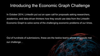 2015 Winning Proposals
• Text Mining on Dynamic Graphs
• Your Next Big Move:
Personalized Data-Driven Career
Making
• Conn...
