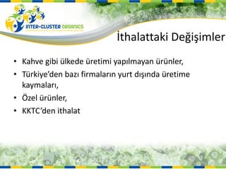İthalattaki Değişimler Kahve gibi ülkede üretimi yapılmayan ürünler, Türkiye’den bazı firmaların yurt dışında üretime kaymaları, Özel ürünler, KKTC’den ithalat 
