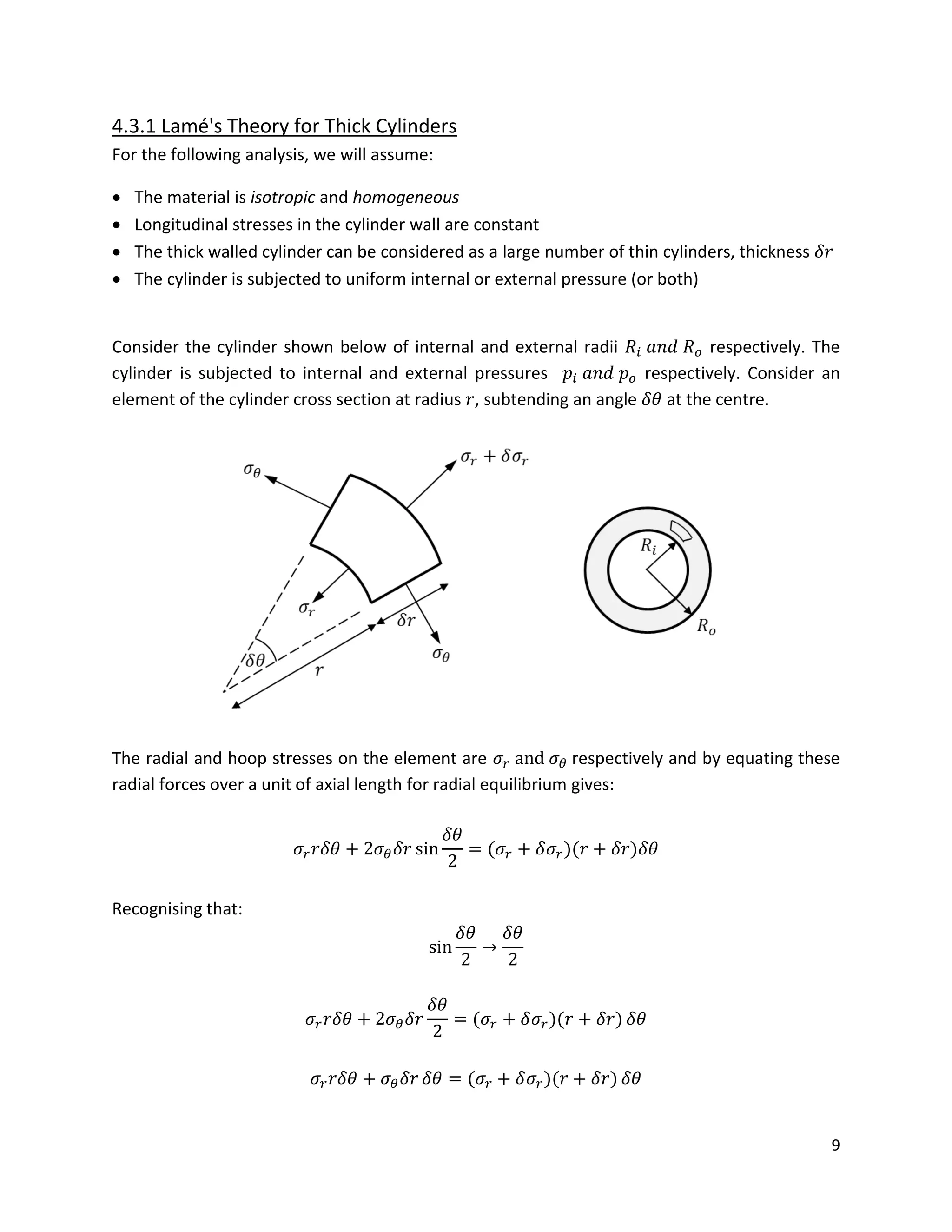 Egf316 thin and thick cylinders notes | PDF