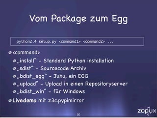 Eggs, Buildouts und andere Wunderlichkeiten