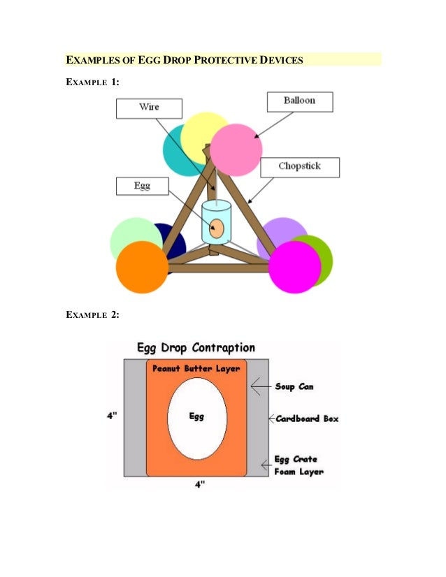 egg drop project examples