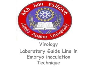 Virology
Laboratory Guide Line in
Embryo inoculation
Technique
 