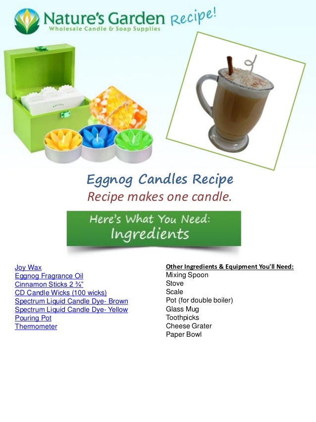 Eggnog candle recipe