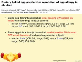 Egg oral immunotherapy