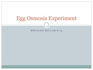 R O N A L E N M I L L A R 8 - 1 4
Egg Osmosis Experiment
 