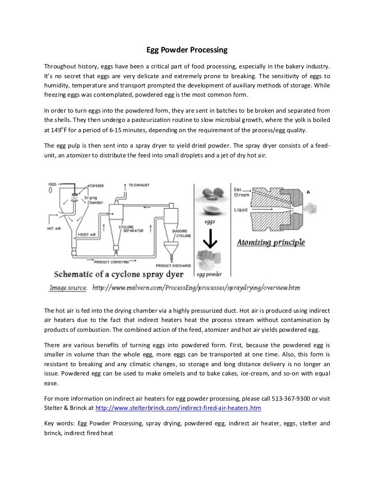 Egg powder processing