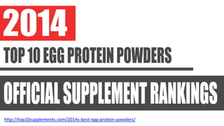 http://top10supplements.com/2014s-best-egg-protein-powders/
 