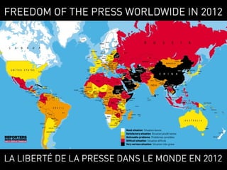 Freedom of Press in LA, 2010
Fuente: Reporteros sin fronteras, Freedom of Press Worldwide in 2010
 