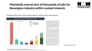 Conclusions
• Norway has access to a large area suitable for Deep Sea Mining
• Norway has established a law on seabed mine...