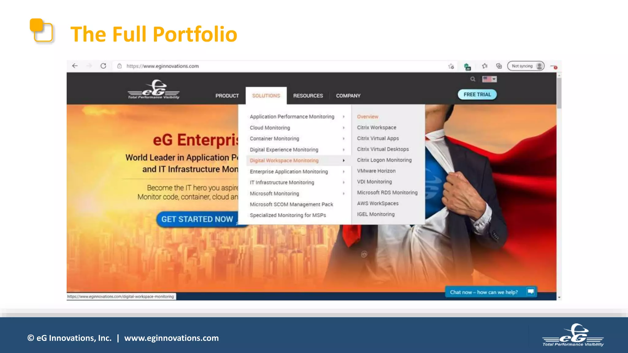 © eG Innovations, Inc. | www.eginnovations.com
The Full Portfolio
 