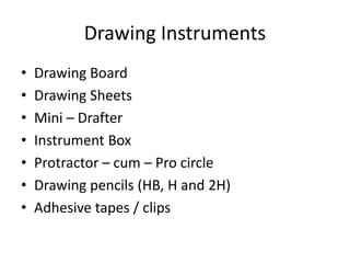 Engineering Graphics Board Instruments EG | PPTX