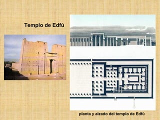 Templo de Edfú planta y alzado del templo de Edfú 