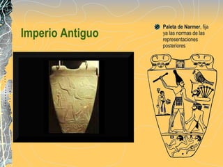 Imperio Antiguo Paleta de Narmer , fija ya las normas de las representaciones posteriores 