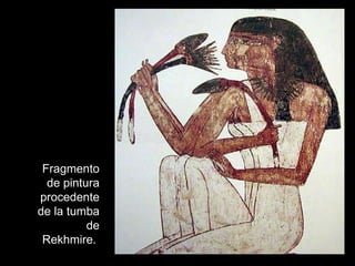 Fragmento de pintura procedente de la tumba de Rekhmire.  