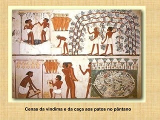 Cenas da vindima e da caça aos patos no pântano
 