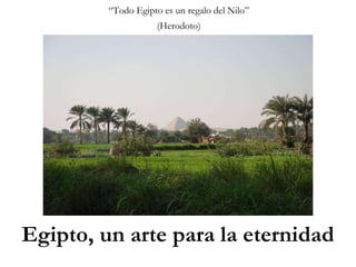 “Todo Egipto es un regalo del Nilo” 
(Herodoto) 
Egipto, un arte para la eternidad 
 