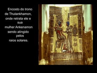As cores
• A arte egípcia, à semelhança da arte grega, apreciava muito as cores. As estátuas, o interior
do templos e dos ...