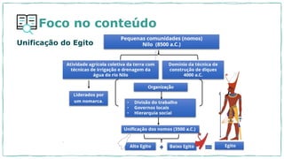 Unificação do Egito
Foco no conteúdo
 