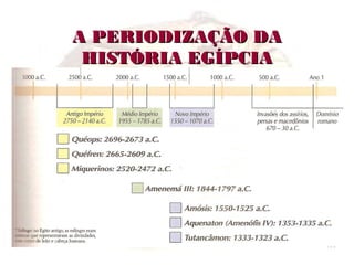 A PERIODIZAÇÃO DAA PERIODIZAÇÃO DA
HISTÓRIA EGÍPCIAHISTÓRIA EGÍPCIA
 