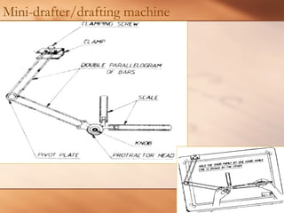 Mini-drafter/drafting machine
 