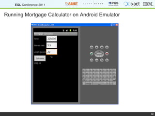 Running Mortgage Calculator on Android Emulator 
