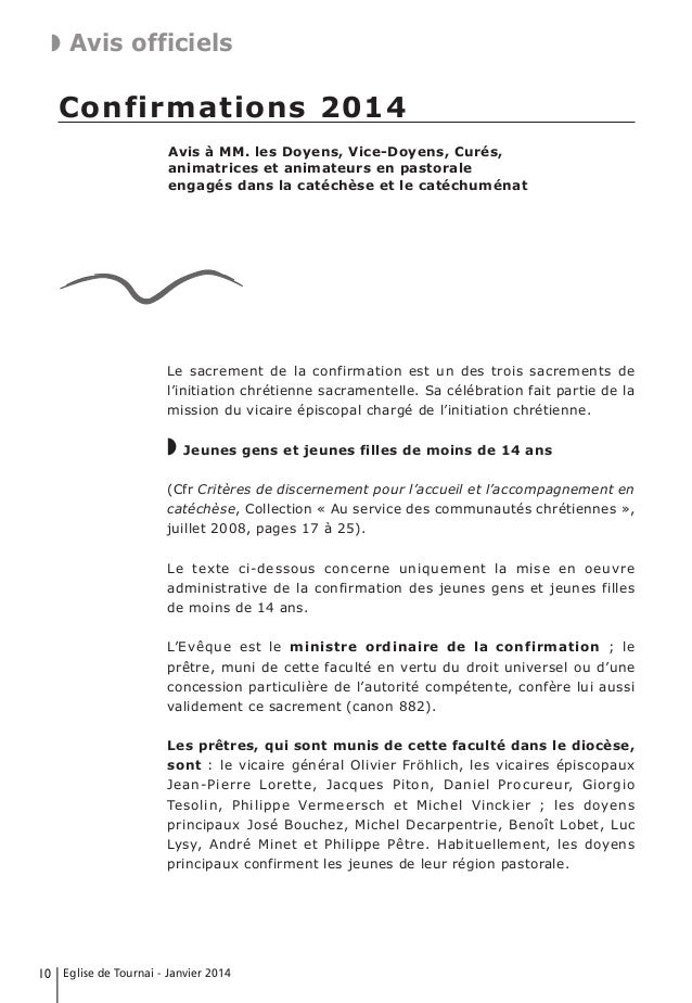 exemple de lettre a l'eveque pour la confirmation