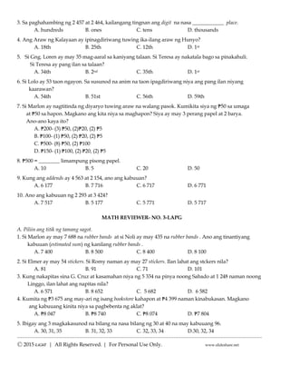 Barya Math K to 12 EGMA MATHEMATICS 3 Reviewer | PDF