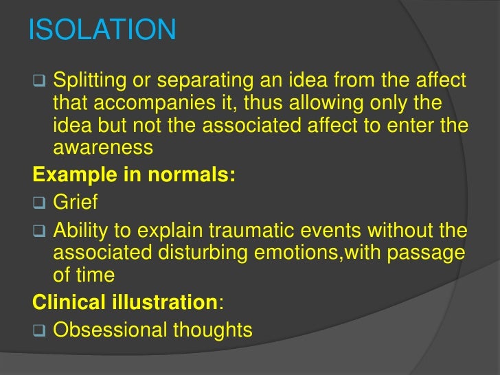 Ego defense mechanisms