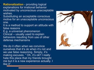 Avoidance Rationalization Examples Ego & defences | PPT
