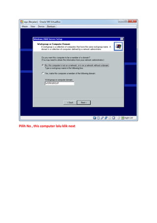 Pilih No , this computer lalu klik next

 