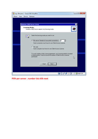 Pilih per server . number lalu klik next

 