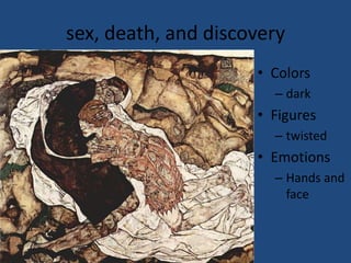 sex, death, and discoveryColorsdarkFigurestwistedEmotionsHands and face