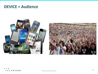 DEVICE	
  =	
  Audience	
  

Proprietary	
  &	
  Conﬁden8al	
  

10	
  

 