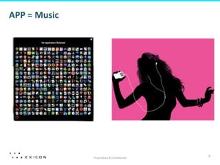 APP	
  =	
  Music	
  

Proprietary	
  &	
  Conﬁden8al	
  

9	
  

 