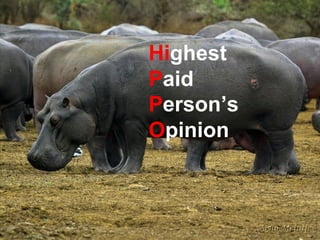 Highest
Paid
Person’s
Opinion
 