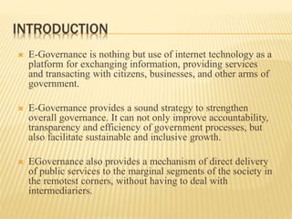 E Governance in INDIA | PPTX