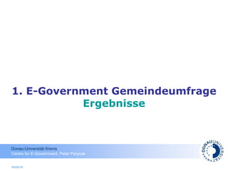 1. E-Government Gemeindeumfrage   Ergebnisse 05/02/10 
