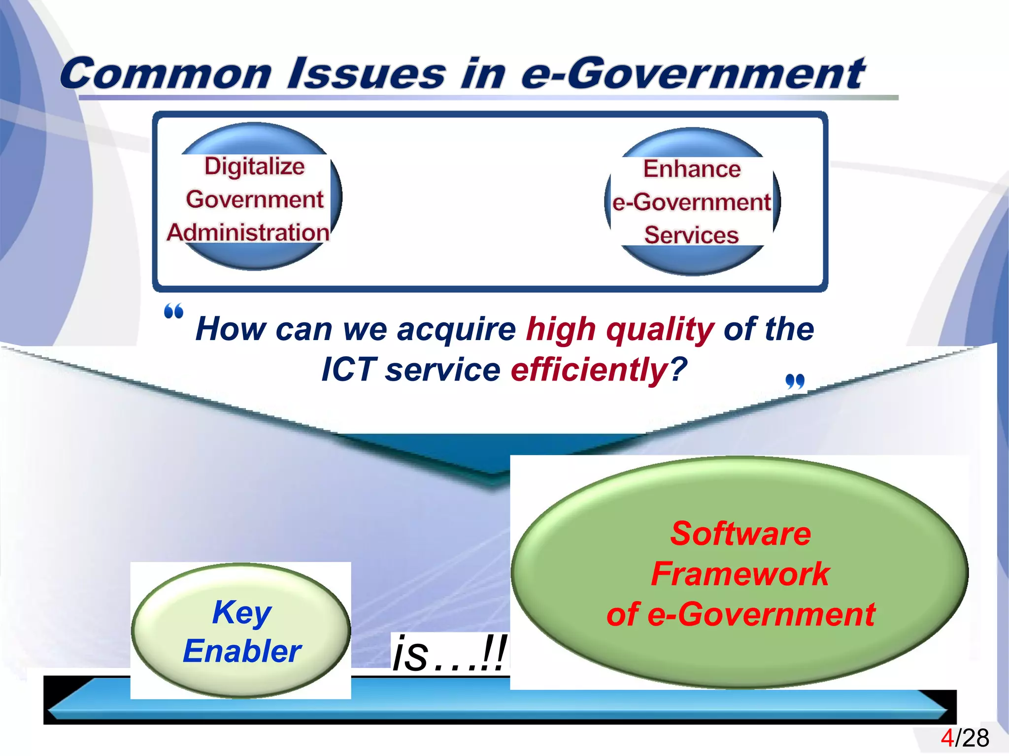 4/28
Key
Enabler
Software
Framework
of e-Government
 