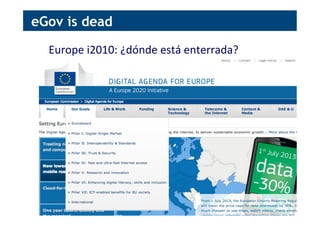 Europe	
  i2010:	
  ¿dónde	
  está	
  enterrada?	
  
eGov is dead
 