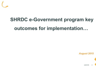 0ictQATAR
August 2015
SHRDC e-Government program key
outcomes for implementation…
 