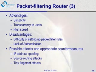 Transparency Shit Router session7 Firewalls and VPN | PDF